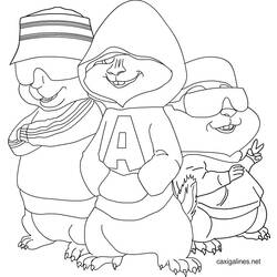 Página para colorir: Alvin e os Esquilos (Filmes animados) #128298 - Páginas para Colorir Imprimíveis Gratuitamente