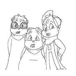 Página para colorir: Alvin e os Esquilos (Filmes animados) #128307 - Páginas para Colorir Imprimíveis Gratuitamente