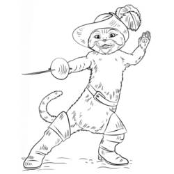 Página para colorir: Gato de Botas (Filmes de Animação) #170666 - Páginas para Colorir Imprimíveis Gratuitamente