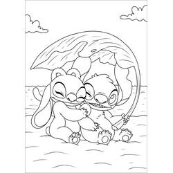 Desenhos para colorir: Stitch e Angel - Páginas para Colorir Imprimíveis Gratuitamente