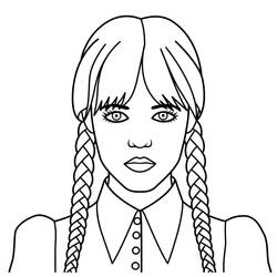 Desenhos para colorir: Wandinha Addams - Páginas para Colorir Imprimíveis Gratuitamente