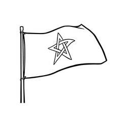 Desenhos para colorir: Bandeira de Marrocos - Páginas para Colorir Imprimíveis Gratuitamente