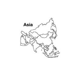 Desenhos para colorir: Mapa da Ásia - Páginas para Colorir Imprimíveis Gratuitamente