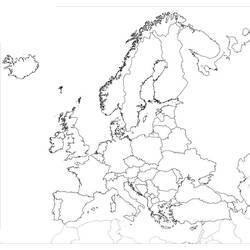 Desenhos para colorir: Mapa da Europa - Páginas para Colorir Imprimíveis Gratuitamente
