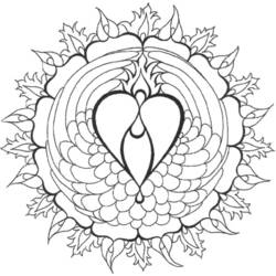 Página para colorir: mandalas de coração (mandalas) #116685 - Páginas para colorir imprimíveis