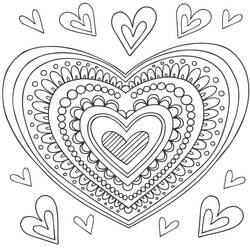Desenhos para colorir: mandalas de coração - Páginas para colorir imprimíveis