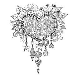 Desenho Mandalas de Coração (Mandalas) #171009 para imprimir e colorir