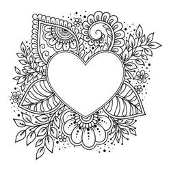 Desenho Mandalas de Coração (Mandalas) #171014 para imprimir e colorir