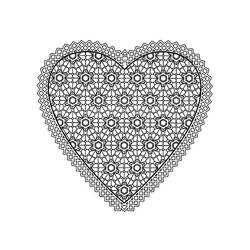 Desenho Mandalas de Coração (Mandalas) #171015 para imprimir e colorir