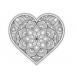 Desenho Mandalas de Coração (Mandalas) #171018 para imprimir e colorir