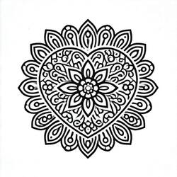 Desenho Mandalas de Coração (Mandalas) #218149 para imprimir e colorir