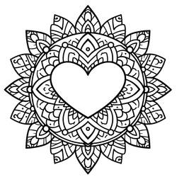 Desenho Mandalas de Coração (Mandalas) #218151 para imprimir e colorir