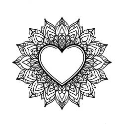 Desenho Mandalas de Coração (Mandalas) #218153 para imprimir e colorir