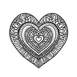 Desenho Mandalas de Coração (Mandalas) #218155 para imprimir e colorir