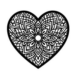 Desenho Mandalas de Coração (Mandalas) #218159 para imprimir e colorir