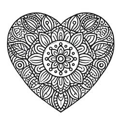Desenho Mandalas de Coração (Mandalas) #218161 para imprimir e colorir