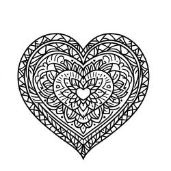 Desenho Mandalas de Coração (Mandalas) #218162 para imprimir e colorir