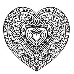 Desenho Mandalas de Coração (Mandalas) #218163 para imprimir e colorir