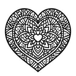 Desenho Mandalas de Coração (Mandalas) #218166 para imprimir e colorir