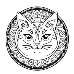 Desenho Mandalas de Gatos (Mandalas) #199939 para imprimir e colorir
