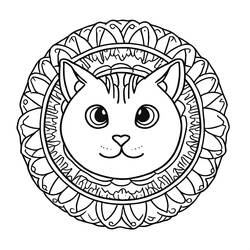 Mandalas de Gatos - Desenhos para colorir gratuitos