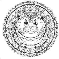 Desenho Mandalas de Gatos (Mandalas) #199971 para imprimir e colorir