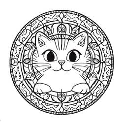Desenho Mandalas de Gatos (Mandalas) #199973 para imprimir e colorir