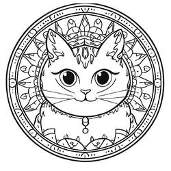 Desenho Mandalas de Gatos (Mandalas) #199975 para imprimir e colorir