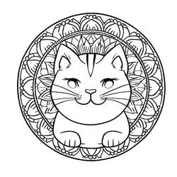 Desenho Mandalas de Gatos (Mandalas) #199976 para imprimir e colorir