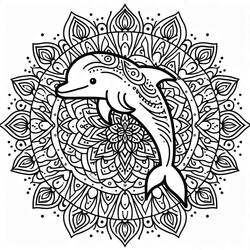 Página para colorir: Mandalas de Golfinhos (Mandalas) #219072 - Páginas para Colorir Imprimíveis Gratuitamente