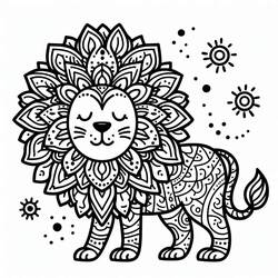Desenho Mandalas Leão (Mandalas) #220796 para imprimir e colorir