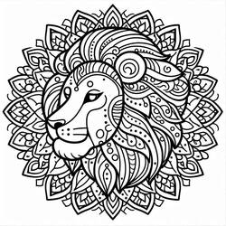 Desenho Mandalas Leão (Mandalas) #220808 para imprimir e colorir
