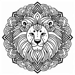 Desenho Mandalas Leão (Mandalas) #220809 para imprimir e colorir