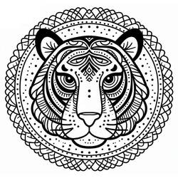 Desenho Tigre Mandalas (Mandalas) #221057 para imprimir e colorir