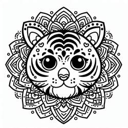 Tigre Mandalas - Desenhos para colorir gratuitos