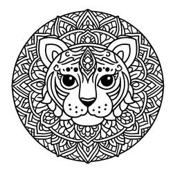 Desenho Tigre Mandalas (Mandalas) #221065 para imprimir e colorir