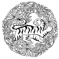 Desenho Tigre Mandalas (Mandalas) #221066 para imprimir e colorir