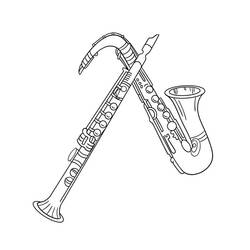 Desenhos para colorir: Saxofone - Páginas para Colorir Imprimíveis Gratuitamente