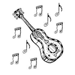 Desenho Violão (Música) #173189 para imprimir e colorir