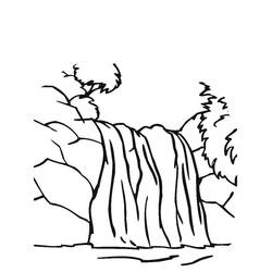 Desenhos para colorir: Cachoeira - Páginas para Colorir Imprimíveis Gratuitamente