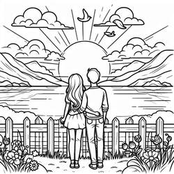 Desenhos para colorir: Pôr do Sol - Páginas para Colorir Imprimíveis Gratuitamente