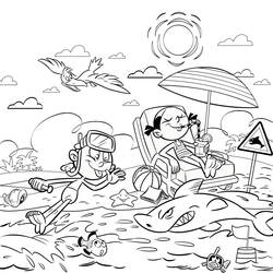 Página para colorir: Praia (Natureza e Estações) #158975 - Páginas para Colorir Imprimíveis Gratuitamente