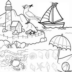 Página para colorir: Praia (Natureza e Estações) #158976 - Páginas para Colorir Imprimíveis Gratuitamente