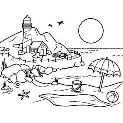 Página para colorir: Praia (Natureza e Estações) #159003 - Páginas para Colorir Imprimíveis Gratuitamente