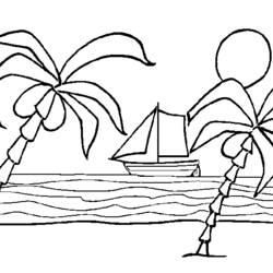 Página para colorir: Praia (Natureza e Estações) #159026 - Páginas para Colorir Imprimíveis Gratuitamente