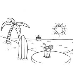 Página para colorir: Praia (Natureza e Estações) #159116 - Páginas para Colorir Imprimíveis Gratuitamente