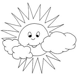 Página para colorir: Sol e Nuvem (Natureza e Estações) #156172 - Páginas para Colorir Imprimíveis Gratuitamente