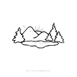Página para colorir: Montanha (Natureza) #156515 - Páginas para Colorir Imprimíveis Gratuitamente