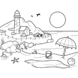 Página para colorir: Praia (Natureza) #158970 - Páginas para Colorir Imprimíveis Gratuitamente