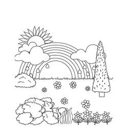 Página para colorir: sol e nuvem (Natureza) #156223 - Páginas para Colorir Imprimíveis Gratuitamente